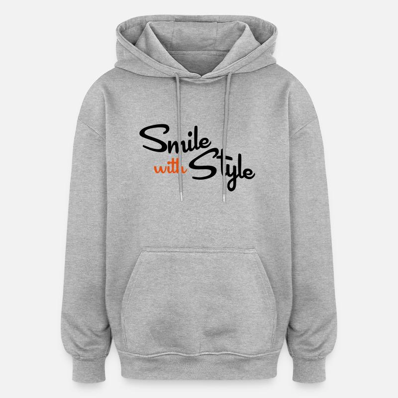 énonciations drôles - Sweat à capuche oversize unisexe - gris chiné