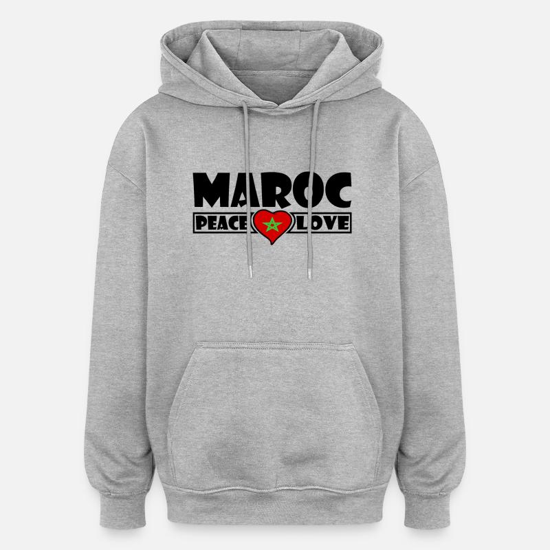 Maroc - Sweat à capuche oversize unisexe - gris chiné