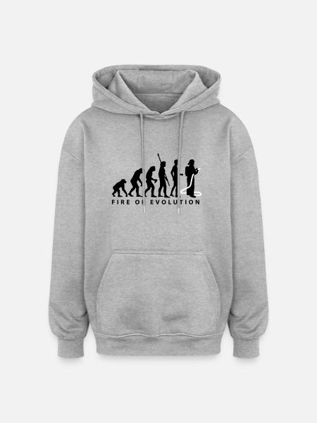 evolution_feuerwehr_2c - Oversized Unisex Hoodie - heather grey