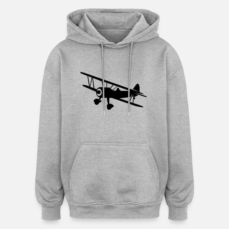 Avion - Fly - Sweat à capuche oversize unisexe - gris chiné