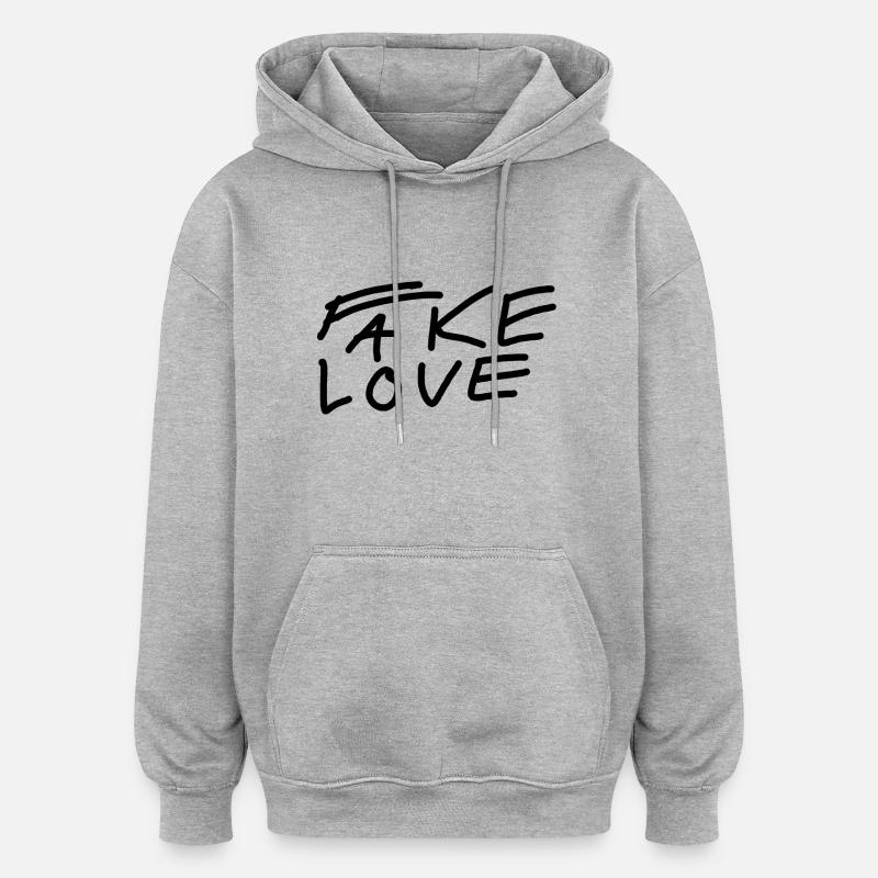 faux amour - Sweat à capuche oversize unisexe - gris chiné