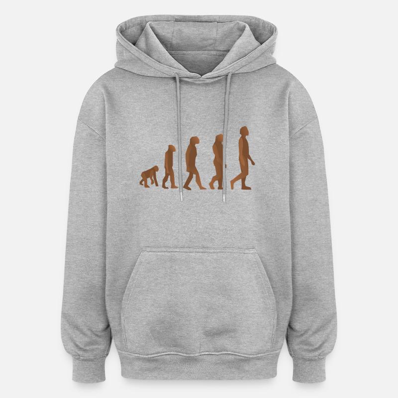 neanderthal cave man caveman steinzeit2 - Oversized Unisex Hoodie - heather grey