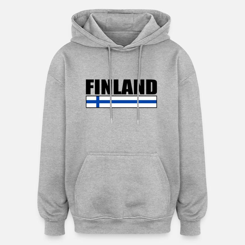 Finlande - Sweat à capuche oversize unisexe - gris chiné