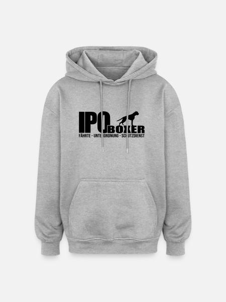 IPO BOXER - Oversized Unisex Hoodie - Grau meliert
