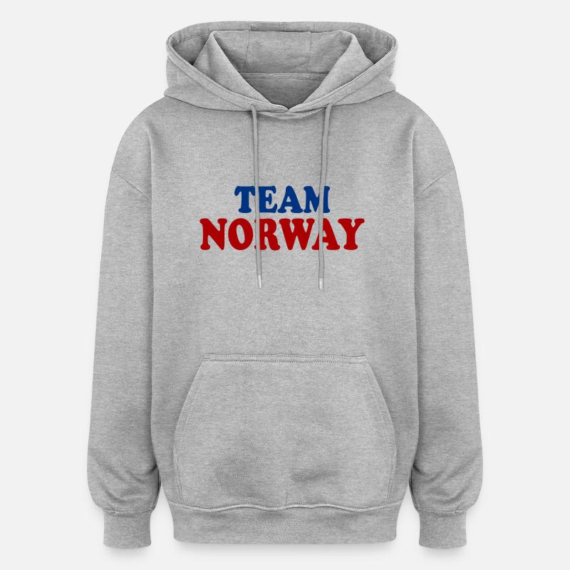 Norvège - Sweat à capuche oversize unisexe - gris chiné
