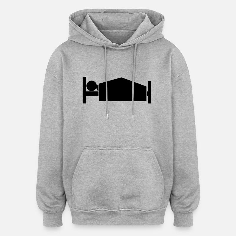 morning bed - Sweat à capuche oversize unisexe - gris chiné