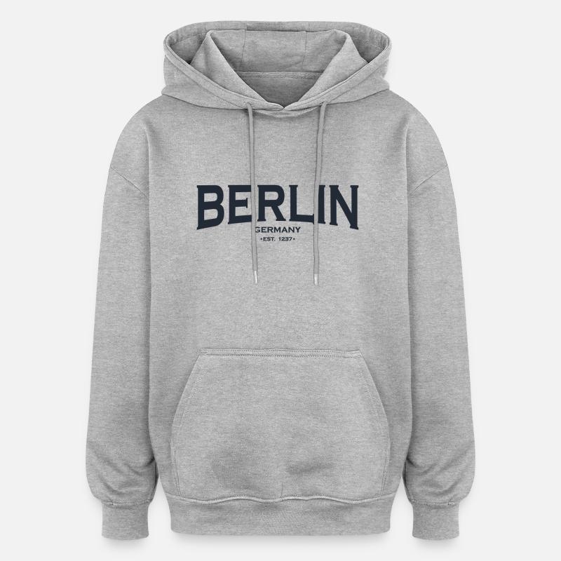 Berlin - Oversized Unisex Hoodie - Grau meliert
