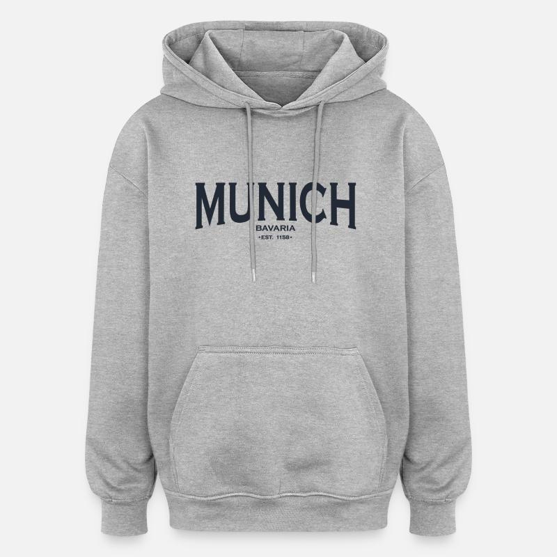 Munich - Oversized Unisex Hoodie - Grau meliert