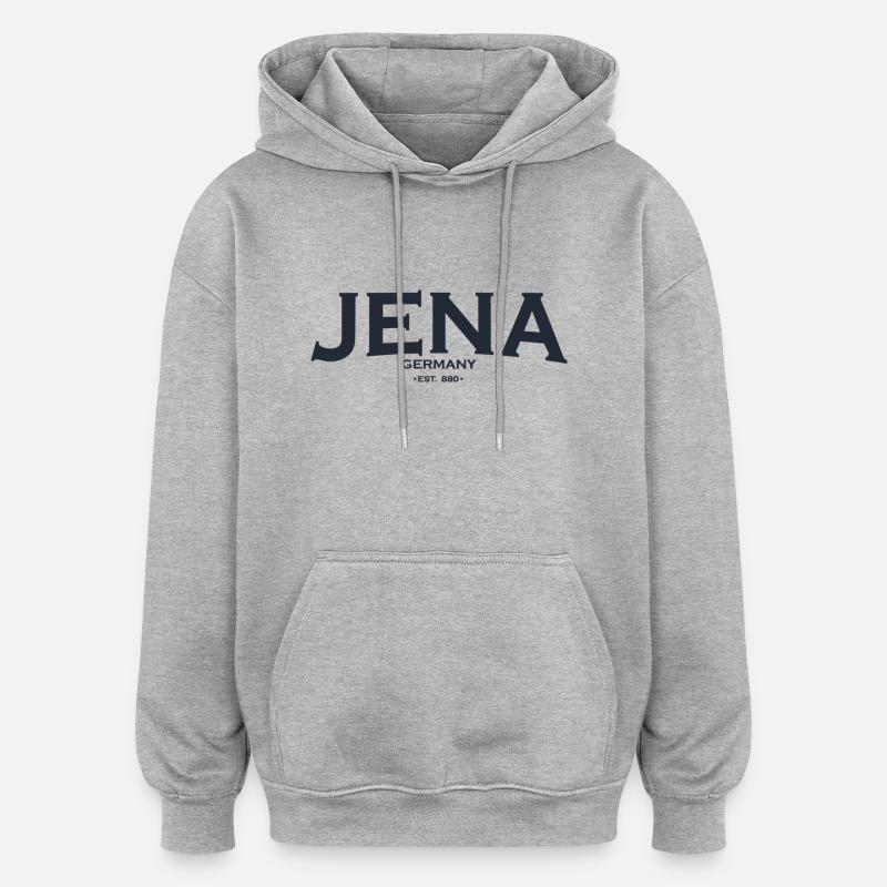 Jena - Sweat à capuche oversize unisexe - gris chiné