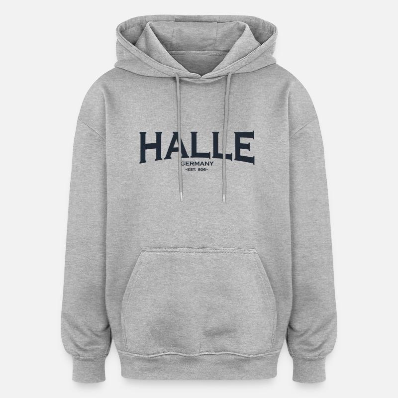 salle - Sweat à capuche oversize unisexe - gris chiné