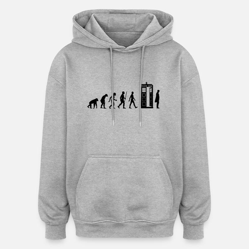 Evolution Tardis - Sweat à capuche oversize unisexe - gris chiné