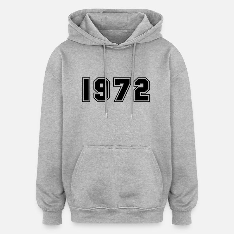 1972 - Sweat à capuche oversize unisexe - gris chiné
