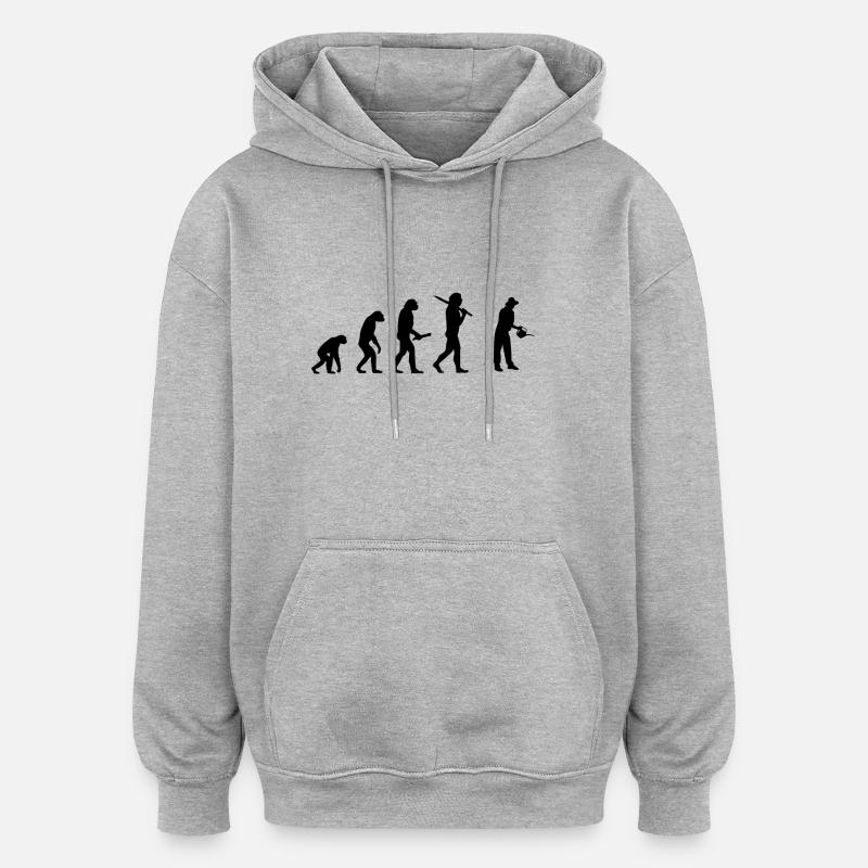 gaertner evolution développement de progrès - Sweat à capuche oversize unisexe - gris chiné