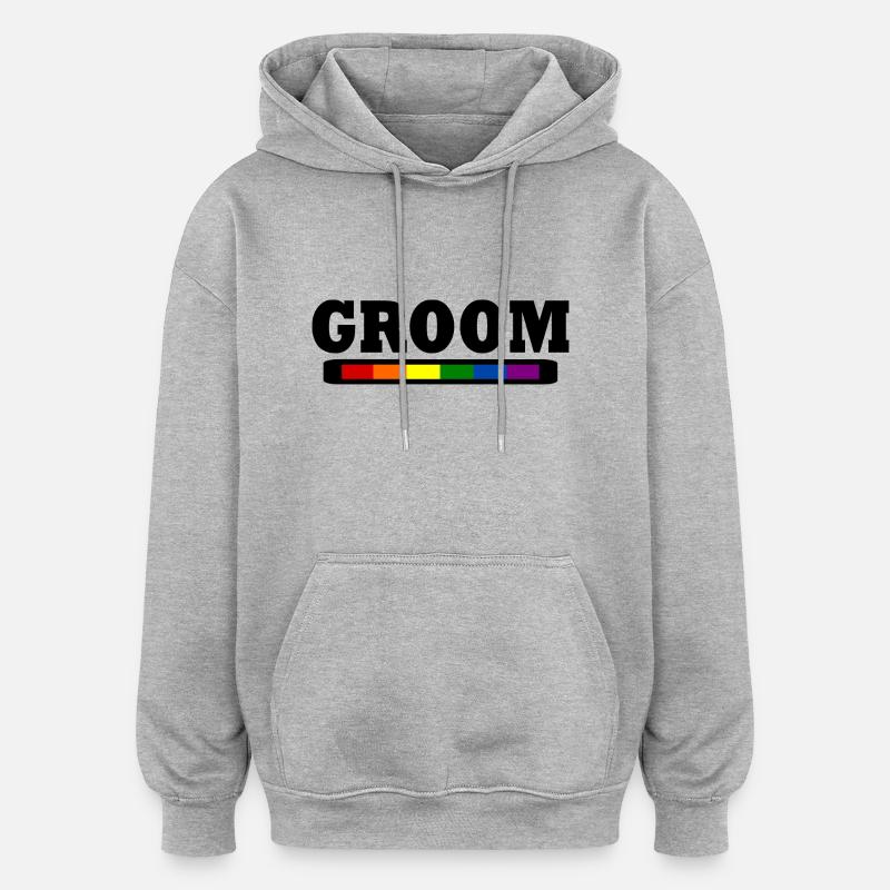 Groom - Sweat à capuche oversize unisexe - gris chiné