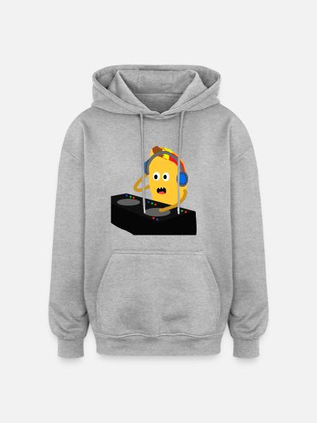 DJ Taco - Sweat à capuche oversize unisexe - gris chiné