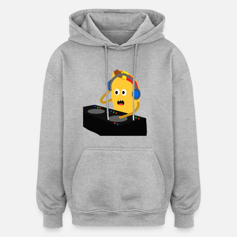 DJ Taco - Sweat à capuche oversize unisexe - gris chiné