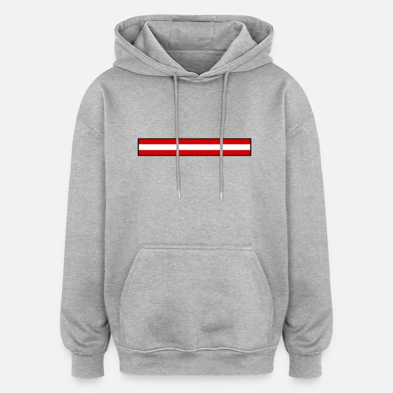 Drapeau Autriche - Sweat à capuche oversize unisexe - gris chiné