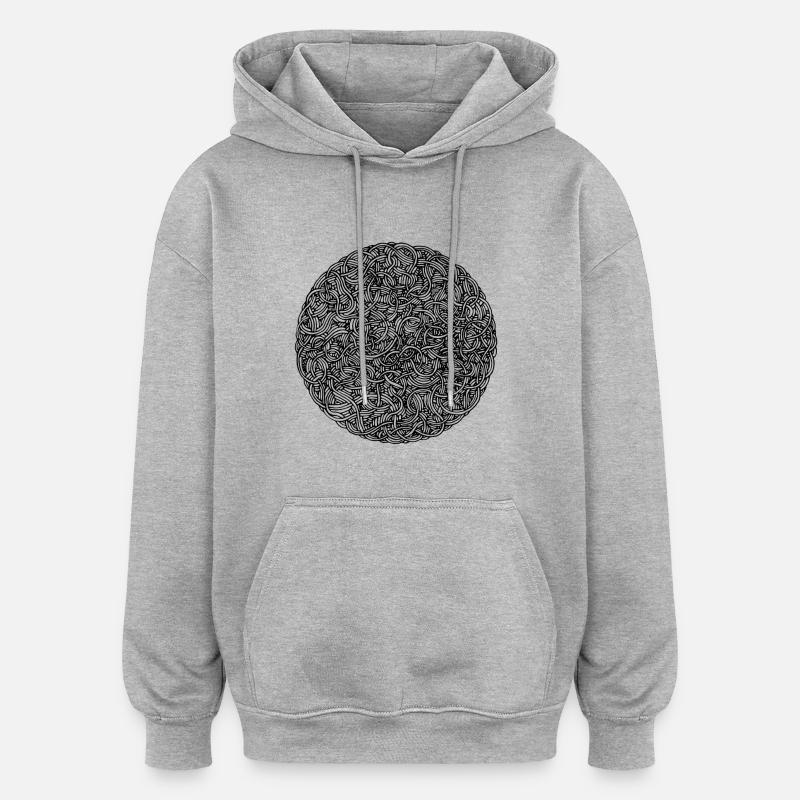 11 - Sweat à capuche oversize unisexe - gris chiné