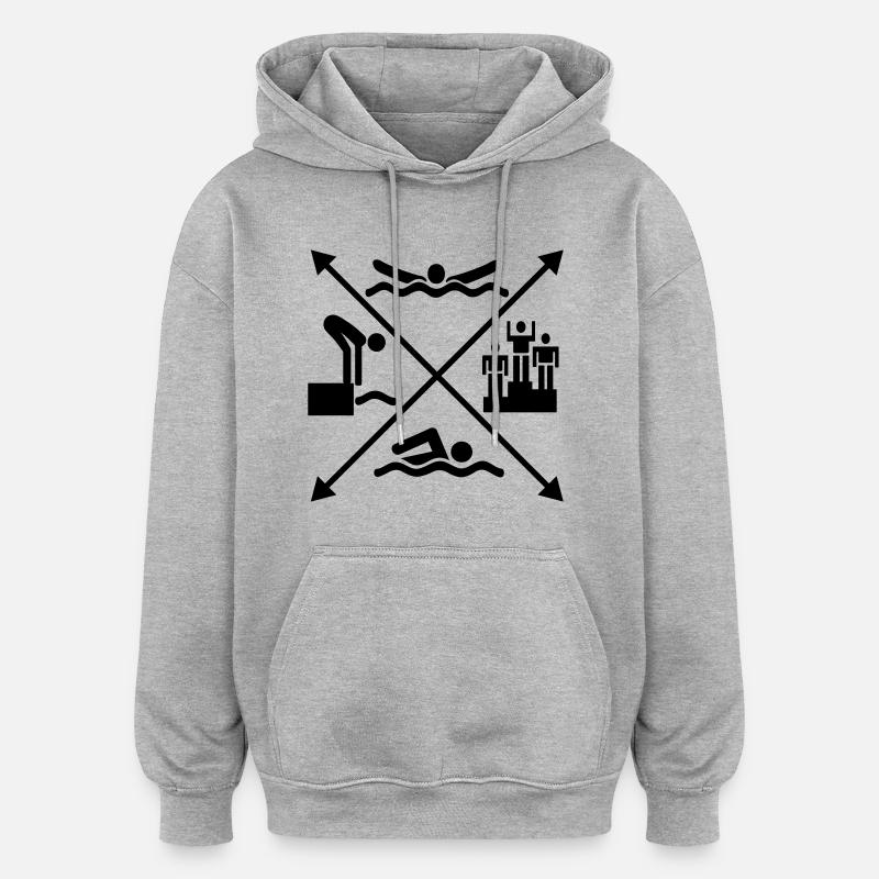 nager - Sweat à capuche oversize unisexe - gris chiné