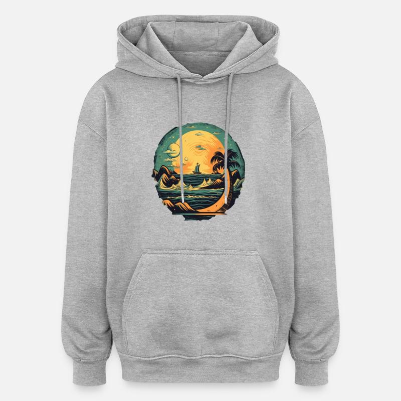 Strand - Oversized Unisex Hoodie - Grau meliert