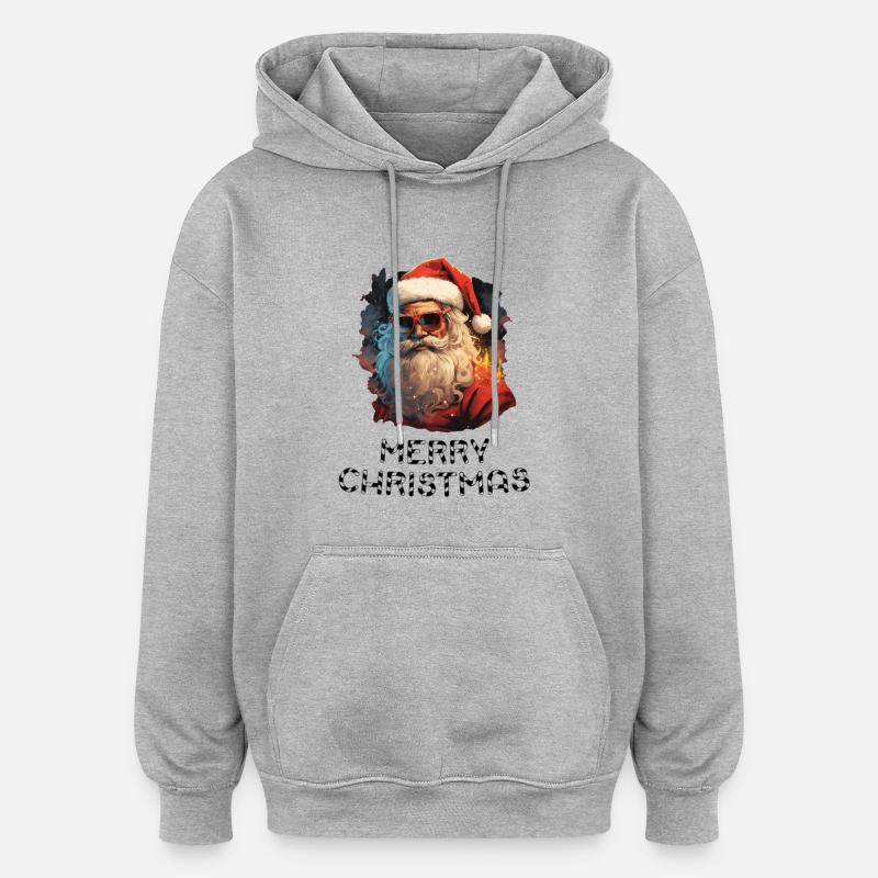 Weihnachtsmann - Marry Christmas - Oversized Unisex Hoodie - Grau meliert