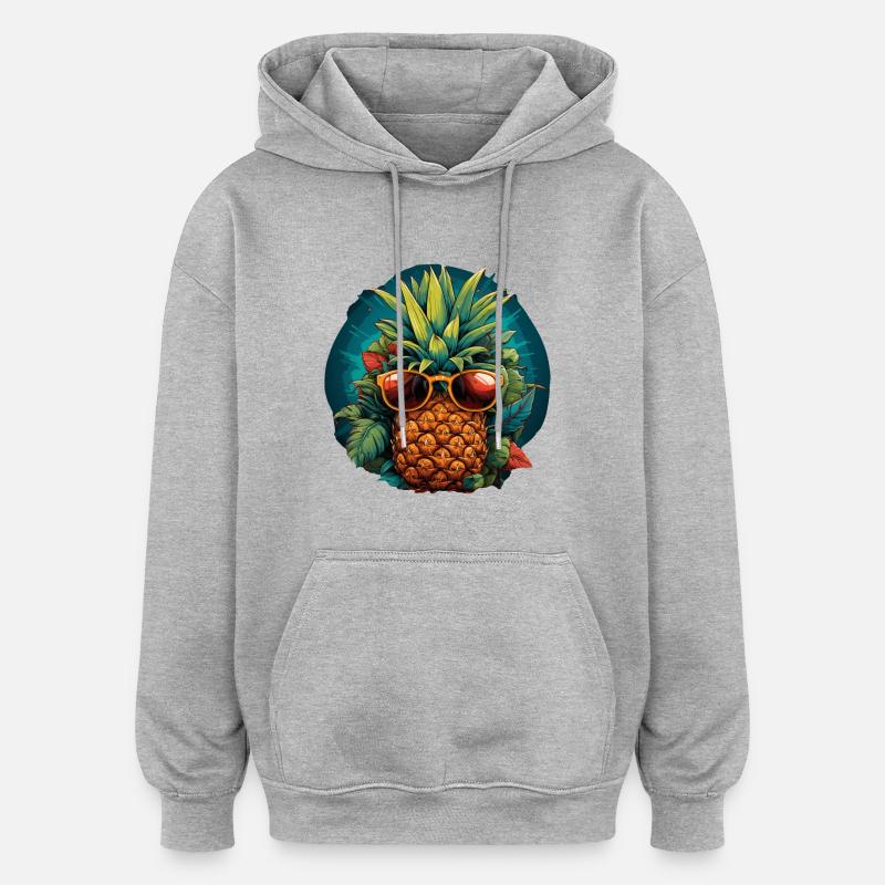 Ananas - Sweat à capuche oversize unisexe - gris chiné