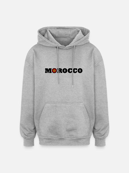 Maroc - Sweat à capuche oversize unisexe - gris chiné