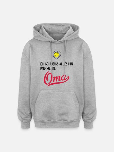 oma - Oversized Unisex Hoodie - Grau meliert