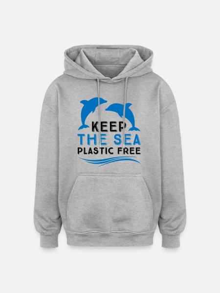 Umweltschutz im Meer - Oversized Unisex Hoodie - Grau meliert