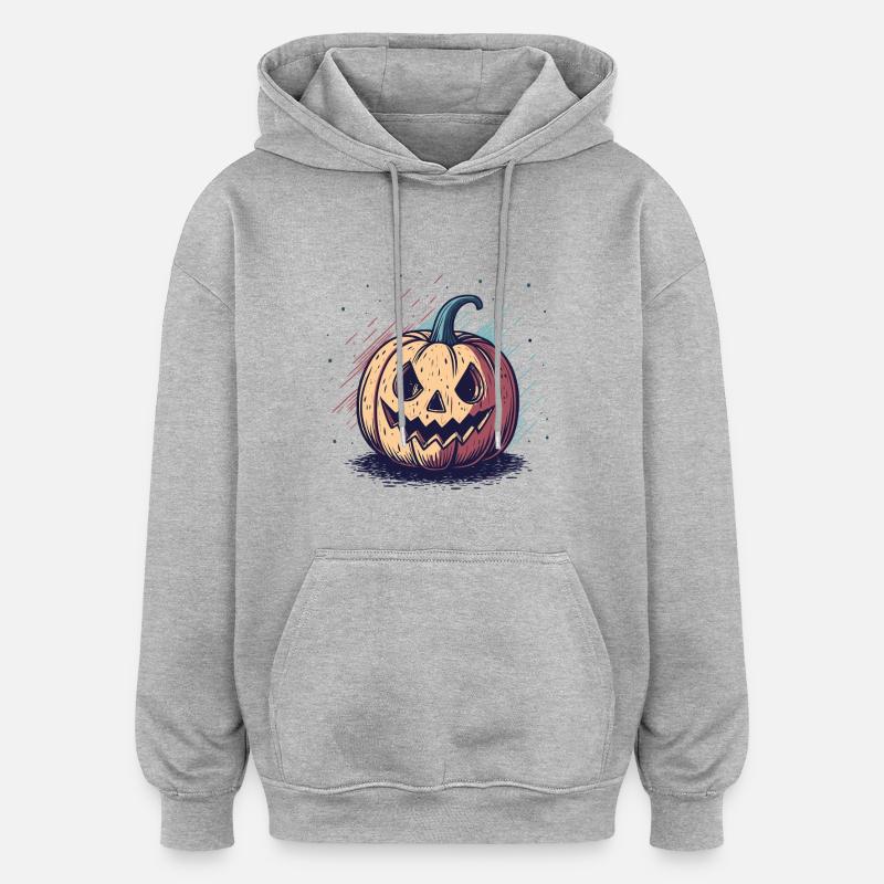 Pumpkin jackolantern chart - Oversized Unisex Hoodie - heather grey