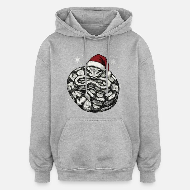 Königspython Weihnachten Ball Python Schlange - Oversized Unisex Hoodie - Grau meliert