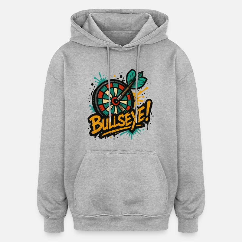 Fléchette dans le mille - Sweat à capuche oversize unisexe - gris chiné