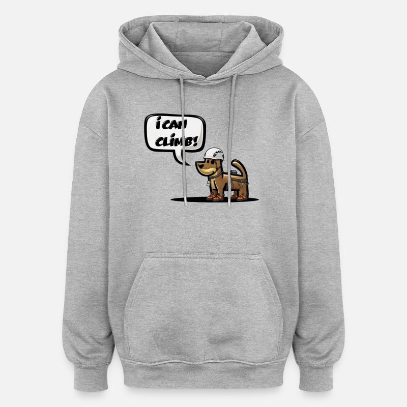 JE PEUX GRIMPER ! - Sweat à capuche oversize unisexe - gris chiné
