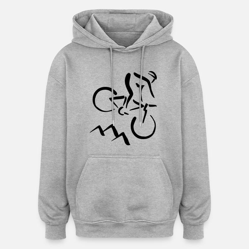 Mountainbiker - Oversized Unisex Hoodie - Grau meliert