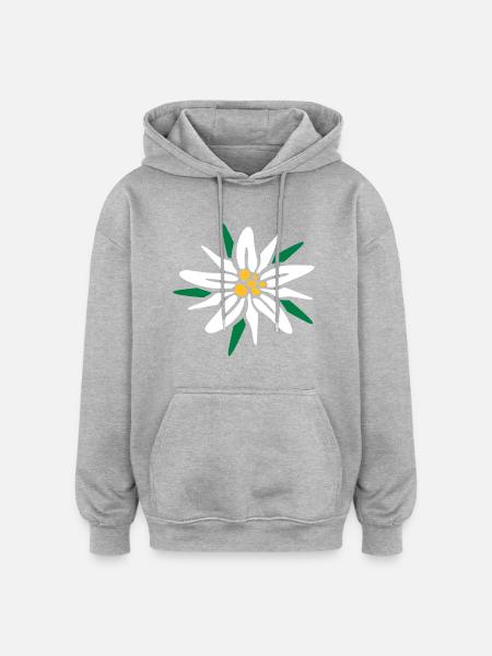 Edelweiss - Oversized Unisex Hoodie - Grau meliert