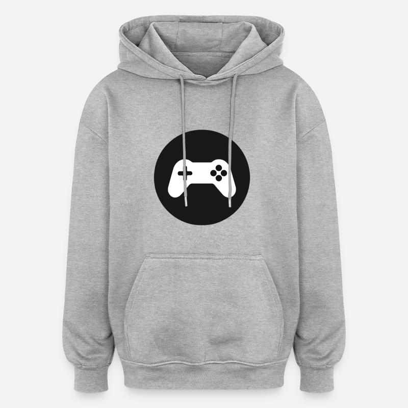 manette de jeu - Sweat à capuche oversize unisexe - gris chiné