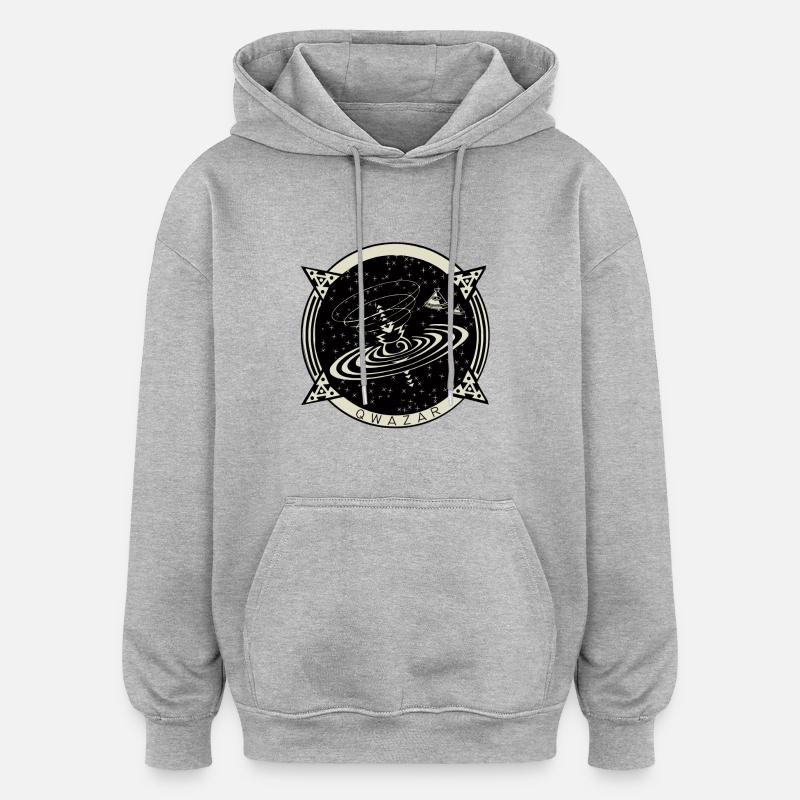 LOGO QWAZAR 2 - Sweat à capuche oversize unisexe - gris chiné