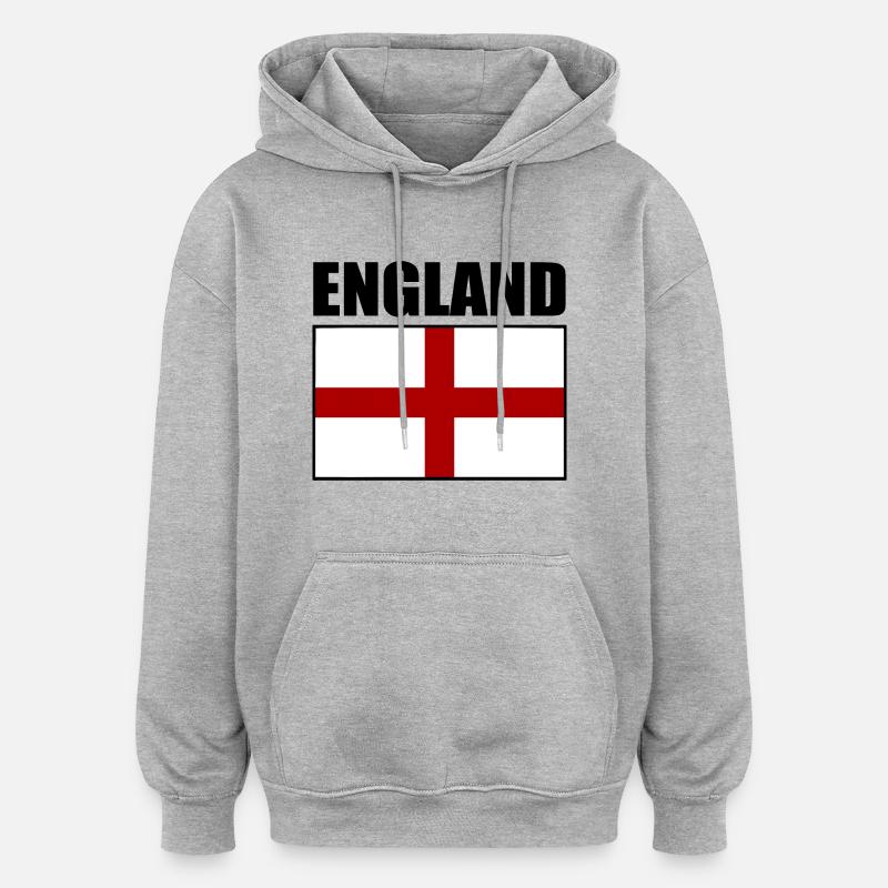 angleterre - Sweat à capuche oversize unisexe - gris chiné