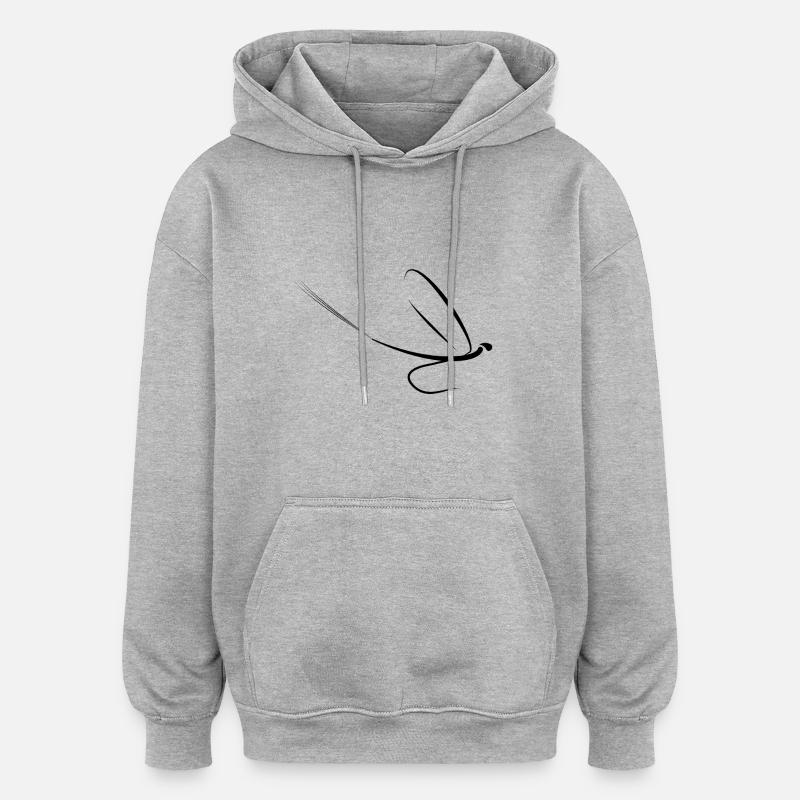 Modèle 3 - Mayfly - Sweat à capuche oversize unisexe - gris chiné