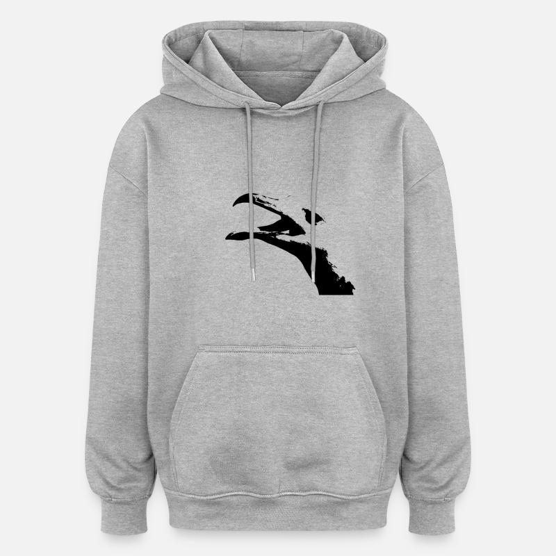 Möwe - Oversized Unisex Hoodie - Grau meliert