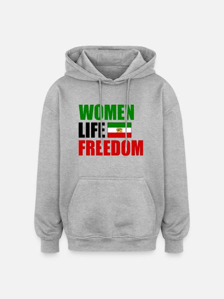 Women life freedom - Oversized Unisex Hoodie - heather grey