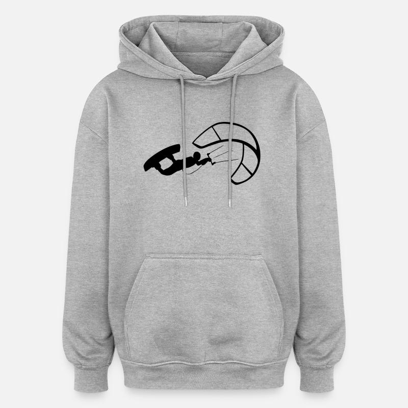 Kitesurfer en kiteboarding avec Kiteboard - Sweat à capuche oversize unisexe - gris chiné