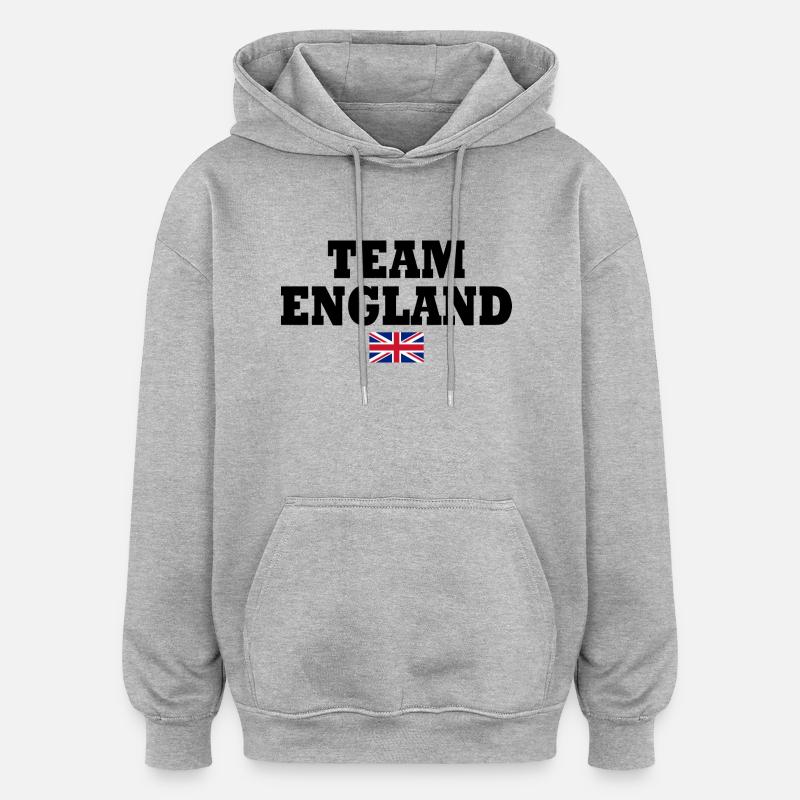 Team england - Sweat à capuche oversize unisexe - gris chiné