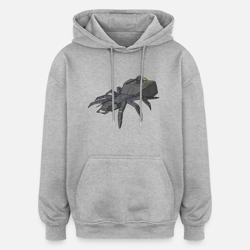 Spinne Robotics - Oversized Unisex Hoodie - Grau meliert