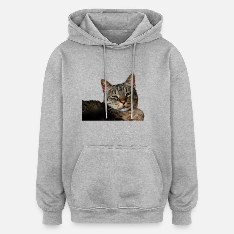Katze Kätzchen - Oversized Unisex Hoodie - Grau meliert