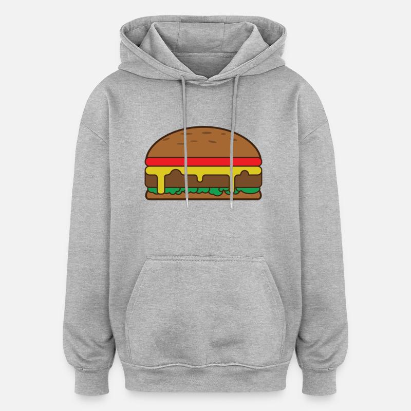 hamburger - Sweat à capuche oversize unisexe - gris chiné