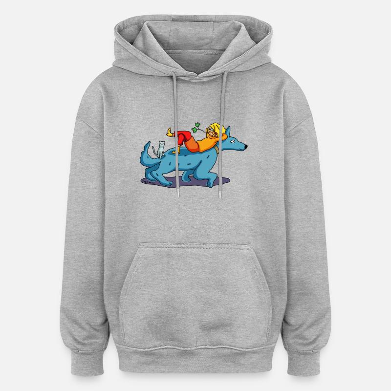 Je pars en ballade ! - Sweat à capuche oversize unisexe - gris chiné