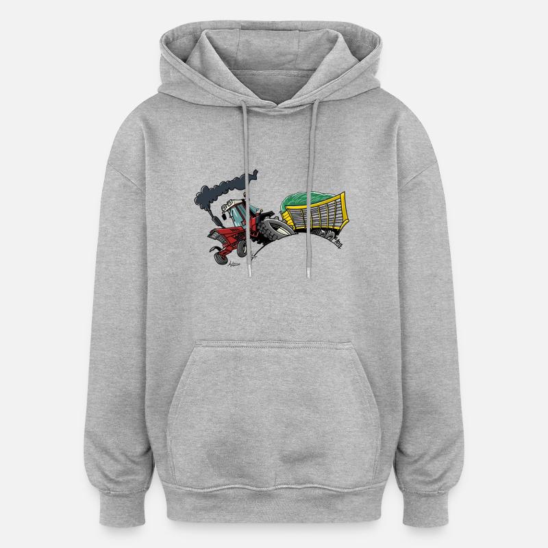 0714 IH745XL avec panier - Sweat à capuche oversize unisexe - gris chiné