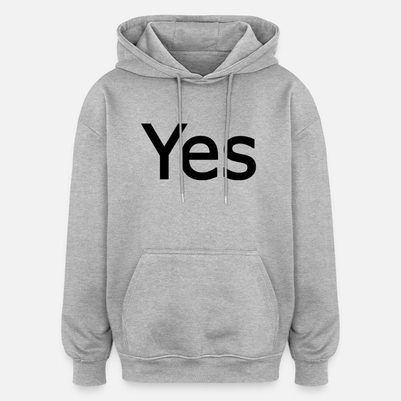 Yes - Sweat à capuche oversize unisexe - gris chiné