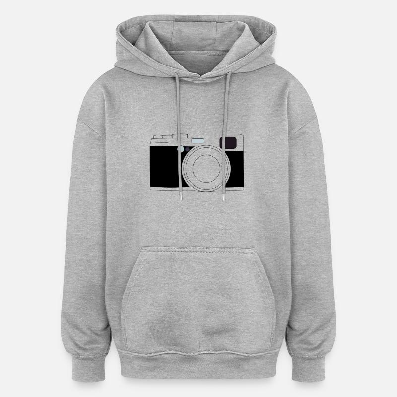 Caméra - Sweat à capuche oversize unisexe - gris chiné